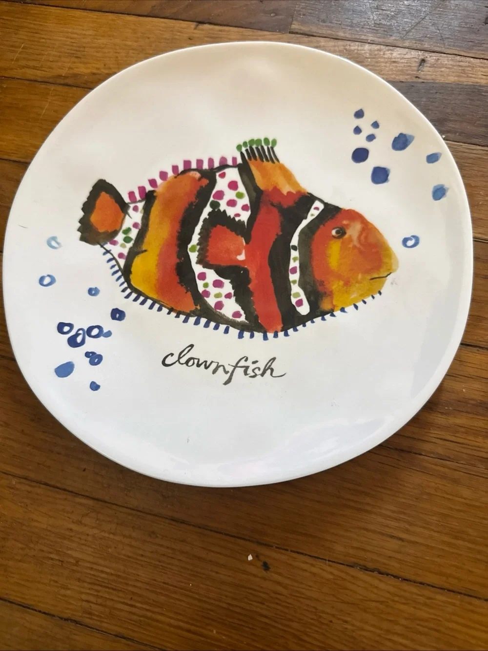 Pier 1 Multicolor Sea Life Hand-Painted Fish Salad Plates